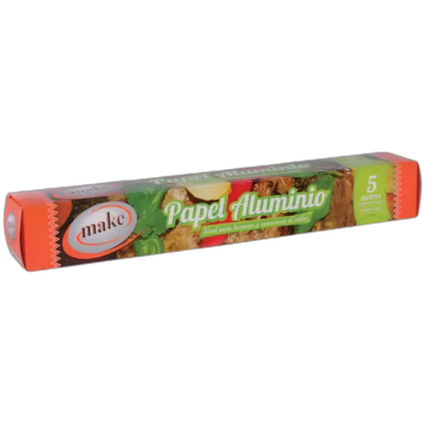 Rollo Papel Aluminio 5mts. x 30cm. "Make" Caja x 12 un.