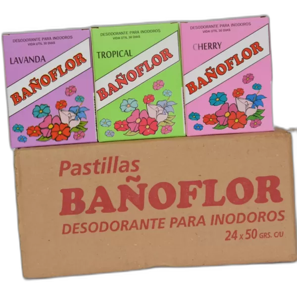 Pastillas de Baño con Estuche "Bañoflor" x 50grs. Caja x 24 un.