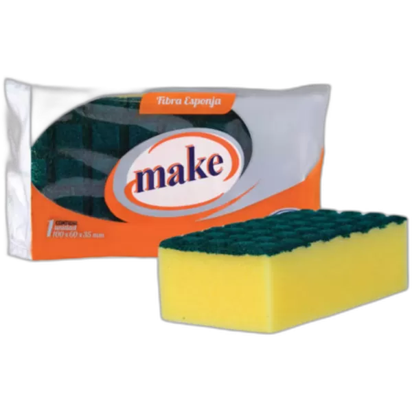 Esponja Fibra Cuadriculada "Make" Pack x 12 un.